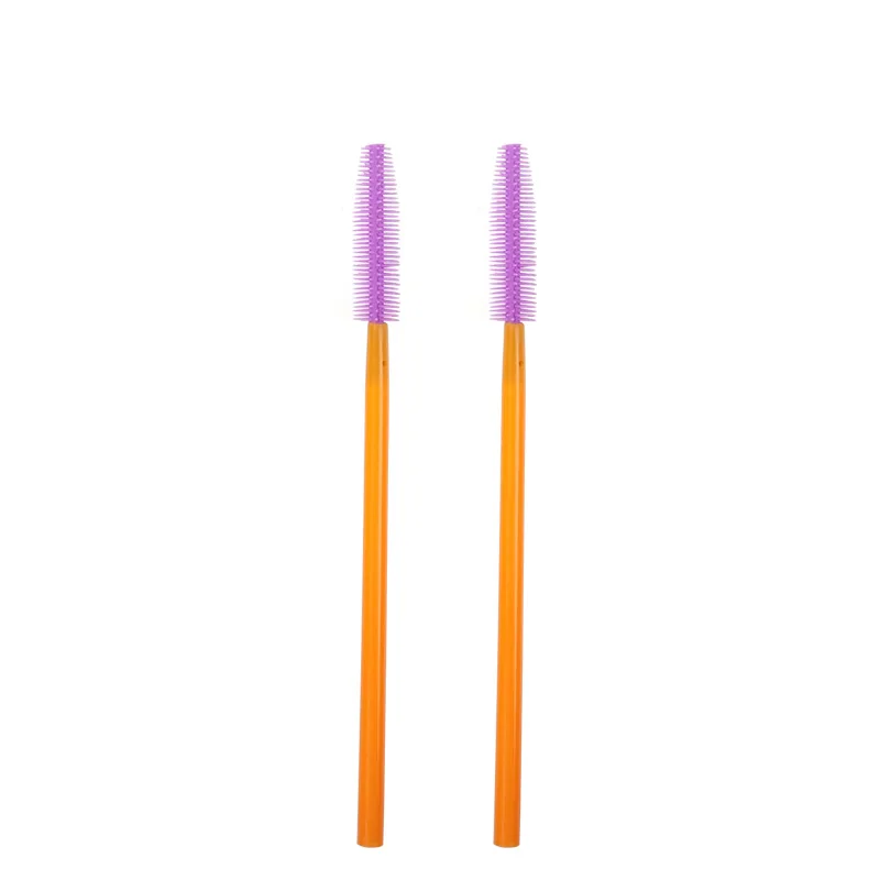 purple 200 шт/партия одноразовая силиконовая ресница для макияжа Удлиняющая Тушь палочки Аппликатор инструменты для макияжа - Handle Color: purple
