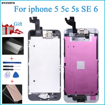 

For iPhone 5 5S 5C LCD Display Touch Screen Digitizer Home Button Camera Assembly Replacement 5s Display For iPhone 5S LCD