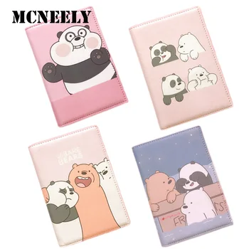 

Hot Sale Lovely Bear Pattern Travel Leather Passport Holder Card Case High Quality Protector Cover Passport Cover for Girls Men