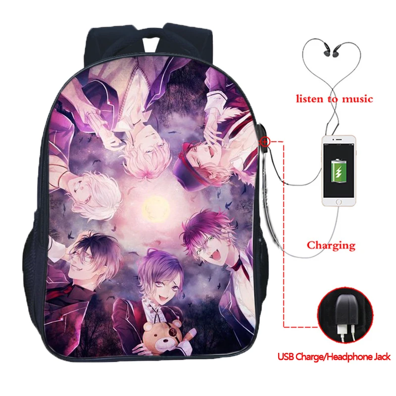 DIABOLIK, рюкзак для влюбленных с USB зарядкой, для мужчин, женщин, мальчиков, девочек, школьные сумки, Модный USB рюкзак для ноутбука, школьный рюкзак для подростков