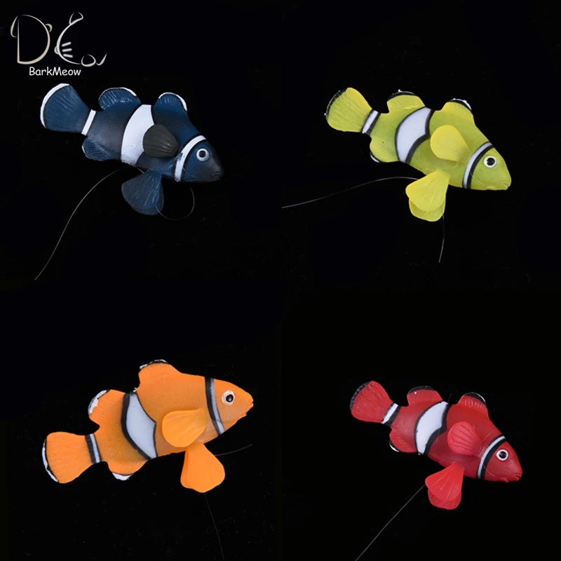 

BarkMeow Silicone Fluorescent Luminous Cownfish Aquarium Fish Tank Decoration Simulation Plant Aquatic Ornament BMJOKER