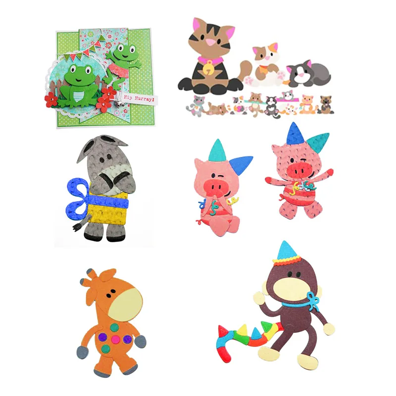 

Scrapbooking Dies Cute Animal Set Metal Cutting Dies Craft Cut New 2019 Embossing Stamps Stencils Paper Card Making Template DIY