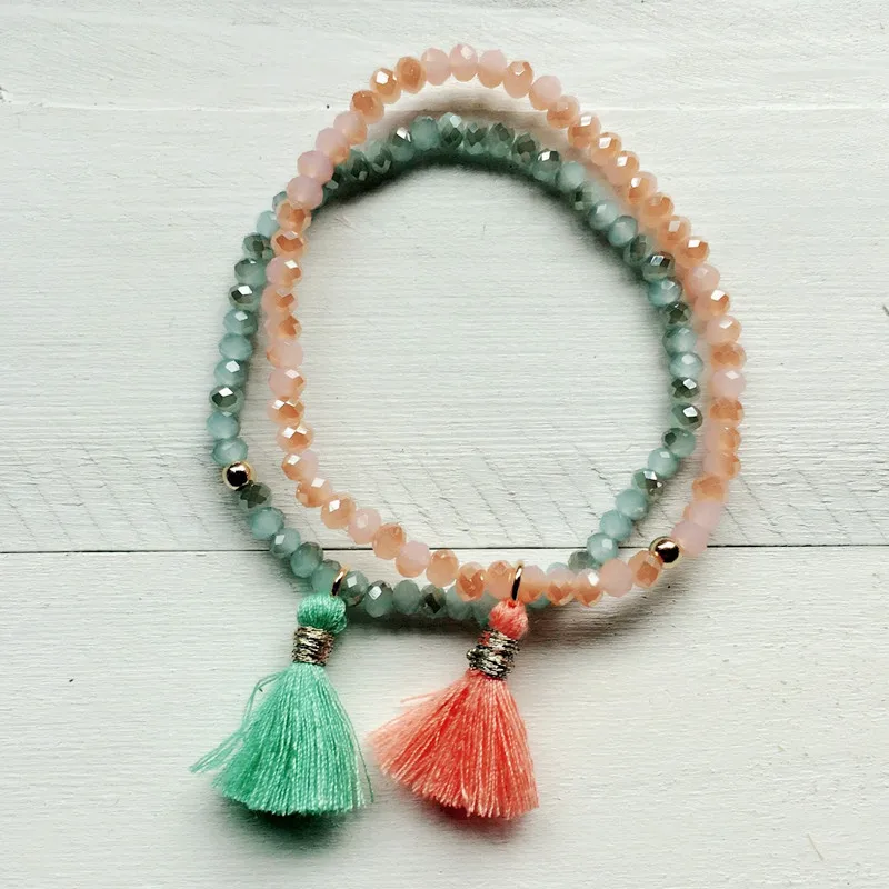 

Dongmu Jewllery 2018 Crystal Bracelet Bead Braceletsriend Summer Fashion Bohemia Anniversary Gift Strand Bracelets Jewelry