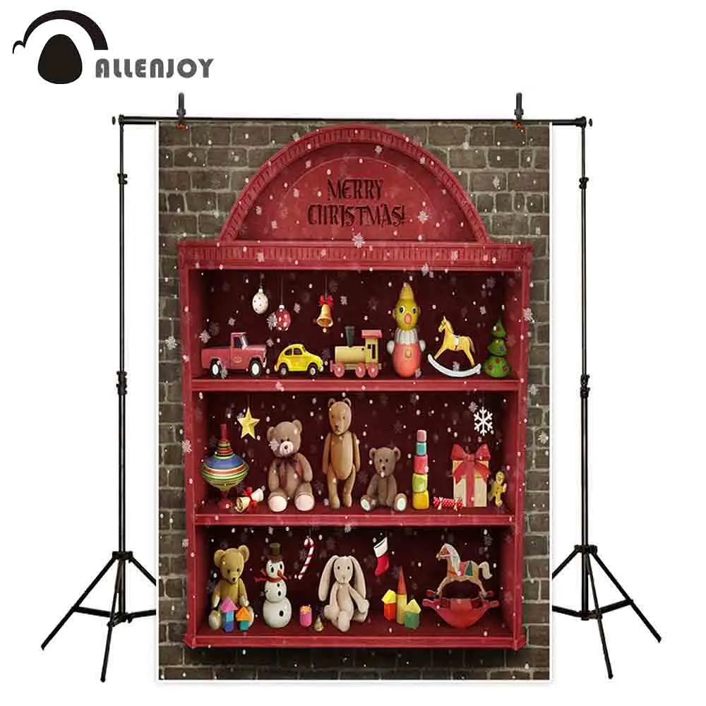 Allenjoy الخلفيات للتصوير عيد ميلاد سعيد الأحمر خزانة لعبة الدب أرنب ندفة الثلج اللبنات خلفية صورة المتصل Allenjoy الخلفيات للتصوير عيد ميلاد سعيد الأحمر خزانة لعبة الدب أرنب ندفة الثلج اللبنات خلفية صورة المتصل