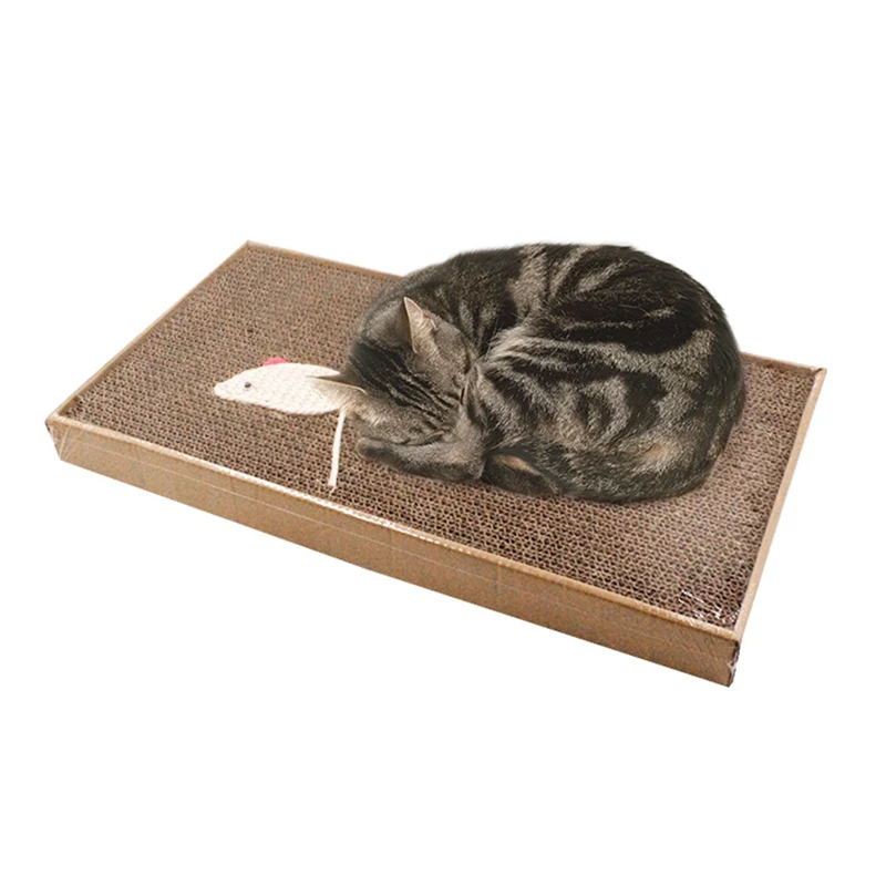 

New Arrival Mouse Fish Style Pet Cat Scratch Play Pad Corrugated Safe Card Board Scratcher Toy
