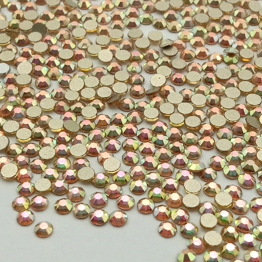 

Crystal Glass Nail Rhinestones Non Hotfix Flatback Crystal Glass Rhinestones for Nails Gem Decorations Metal sunlight AB 1.3-6mm