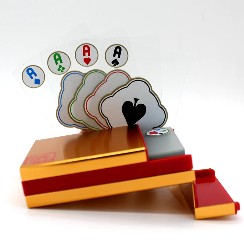 Top Quality Aluminum Box Plastic PVC Poker Waterproof Transparent Red
