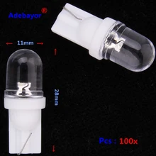100 sztuk T10 LED światła parkingowe światło boczne szerokość lampa tablicy rejestracyjnej żarówek 194 2825 168 klinowe niebieski żółty czerwony biały RGB