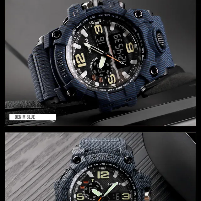 SKMEI Top Marka Sport Watch mężczyźni Military Digital zegarki 5Bar wodoodporne Dual Display zegarki na rękę Relogio męski 1155 tanie i dobre opinie Quartz Wristwatches Klamra Okrągłe Chronograph Stop Watch Week Display Swim Alarm Complete Calendar LED display Shock Resistant Multiple Time Zone Water Resistant Back Light SKMEI Top Marka Sport Watch mężczyźni Military Digital zegarki 5Bar wodoodporne Dual Display zegarki na rękę Relogio męski 1155 tanie i dobre opinie Quartz Wristwatches Klamra Okrągłe Chronograph Stop Watch Week Display Swim Alarm Complete Calendar LED display Shock Resistant Multiple Time Zone Water Resistant Back Light