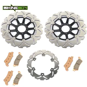 

BIKINGBOY Motorcycle Front Rear Brake Discs Rotors Disks Pads for Honda CBR 1100 XX Super Blackbird 1997 1998 CBR1100XX V W