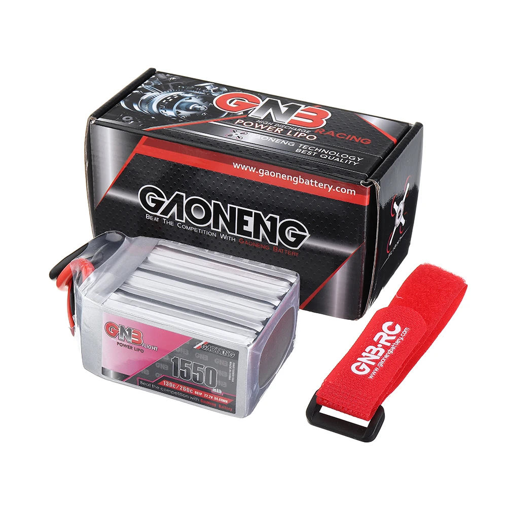 2 шт Gaoneng GNB 22,2 V 1550mAh 130C 6S Lipo батарея XT60 разъем для FPV RC гоночный Дрон