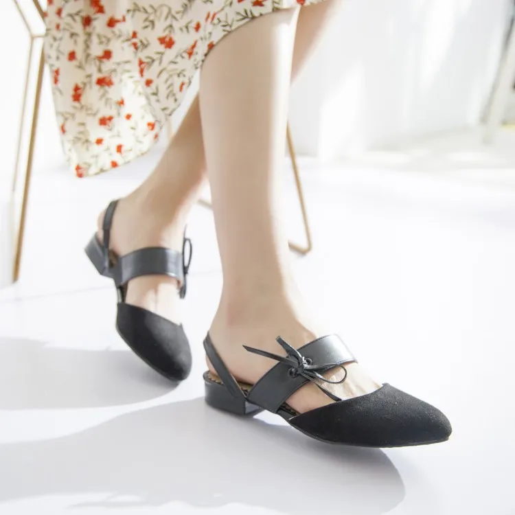 

Big Size 11 12 13 14 high heels sandals women shoes woman summer ladies A tape with a pointed bag and a thick-heeled bow