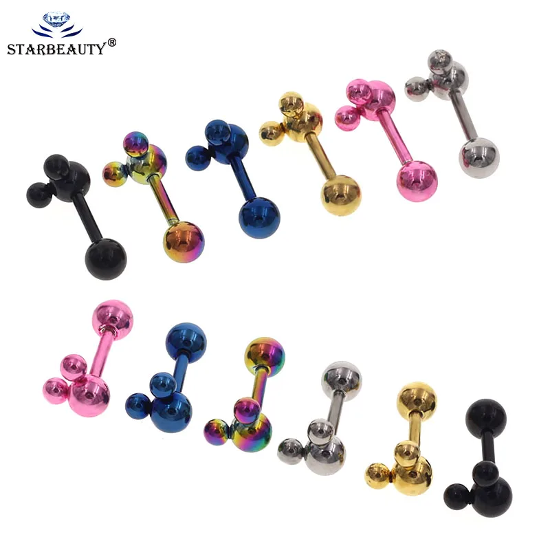Orecchini Piercing A Barra Orecchini Piercing In Acciaio Chirurgico Con Zirconia Cubica | Per Cartilagine, Tragus, Elice | Barre 6mm Multicolore Orecchini Multicolore 16g - Foto 9