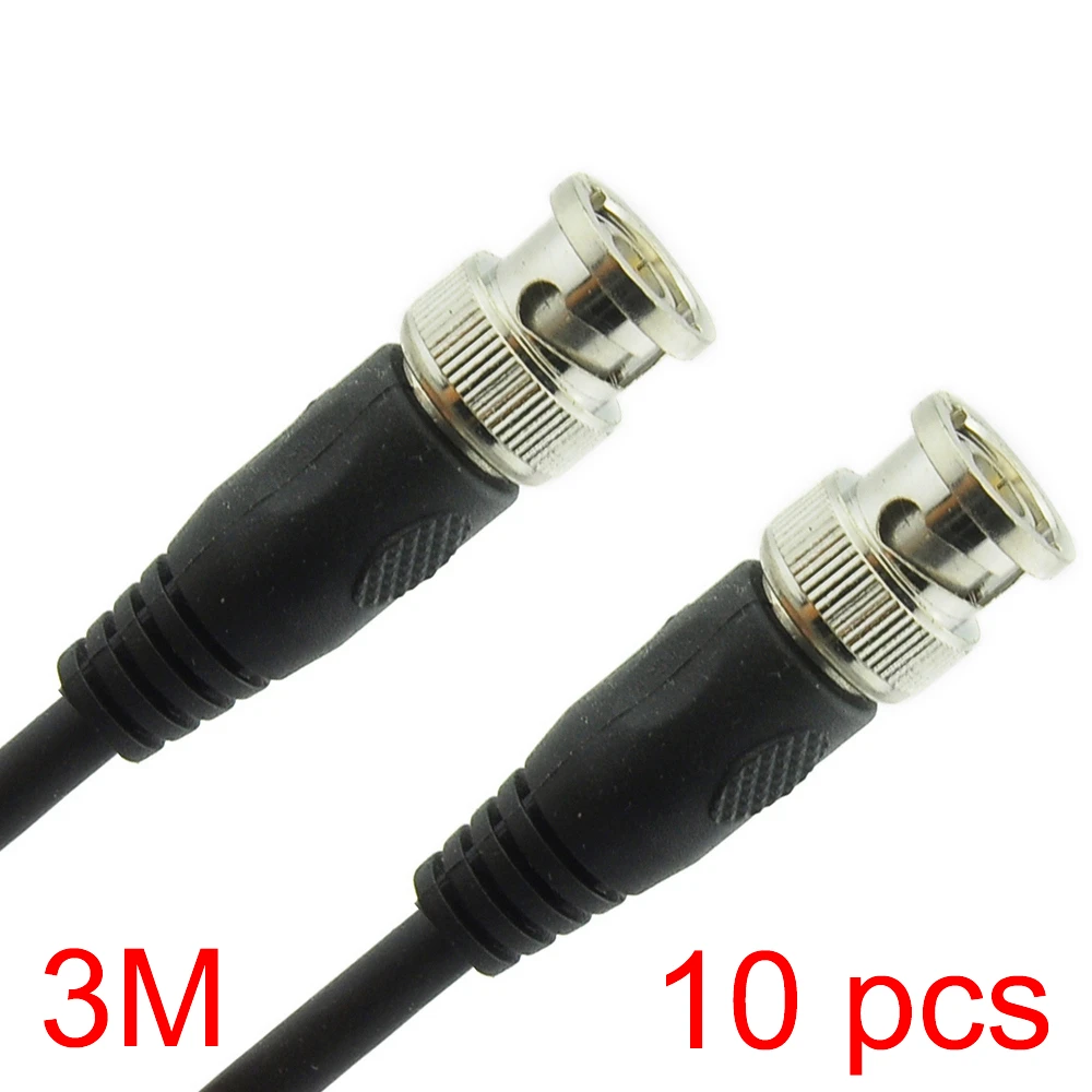 

10x 3M/9.84FT BNC Male to BNC Male Connector RG59 Coaxial Cable For CCTV Camera