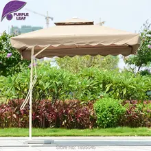 Purple Leaf Patio Umbrella Offset 7.2ft Umbrella Outdoor Market Beach Cafe Parasol Round/Square 4 Ribs Iron UV Resistant