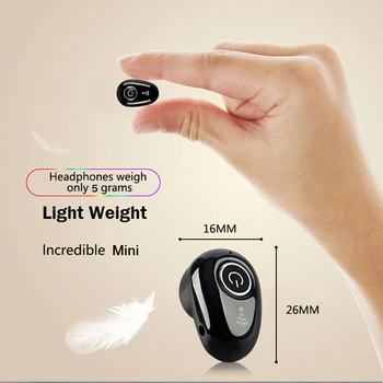 

Mini Bluetooth Earphone Sport Stereo Bass Earbuds Invisible Portable Headphone Wireless Headset with Mic for Phone Audio Player