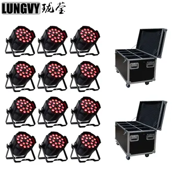 

Free Shipping 12pcs/Lot Powercon in&out 18x18w RGBWA UV 6IN1 LED Par Can Zoom Led Par Light For Disco Party Event
