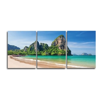 

Laeacco Canvas Painting Calligraphy Sea Beach Mountain Posters and Prints Wall Artwork Pictures Home Living Room Decor