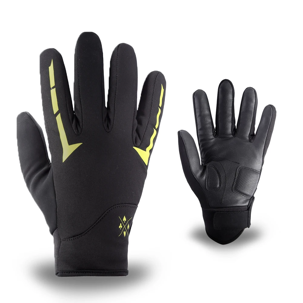 Зимние Тепловые Теплые виброзащитные перчатки для велоспорта, перчатки для велосипеда на полный палец, противоскользящие велосипедные перчатки с сенсорным экраном для мужчин и женщин