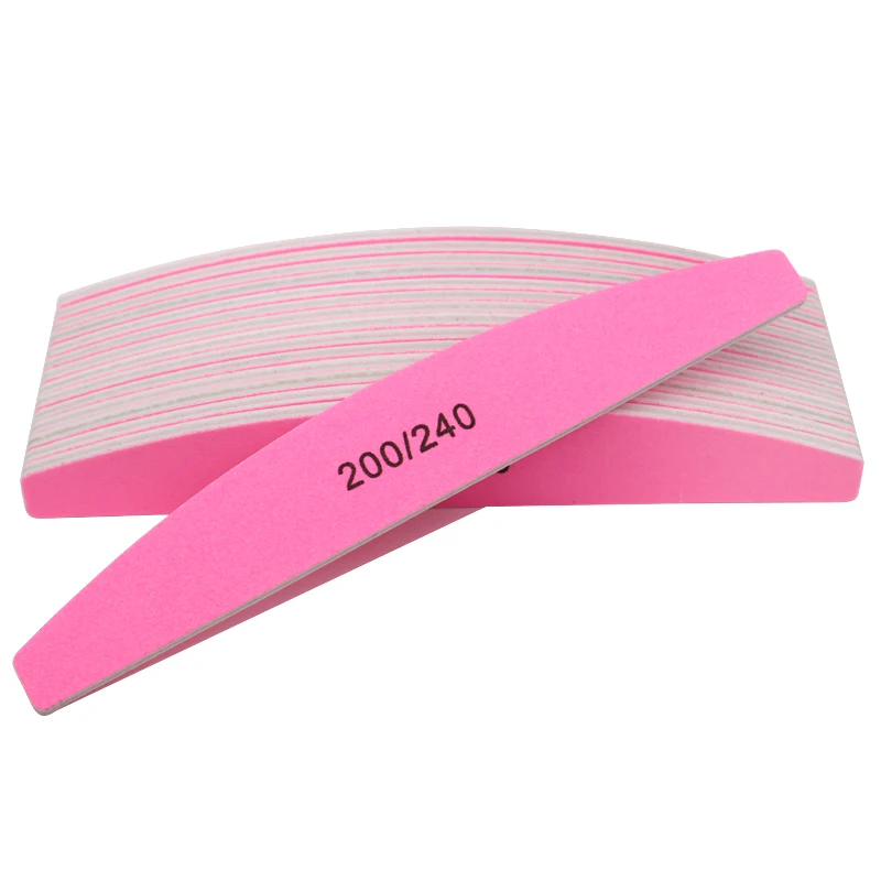 5 шт. розовая пилка для ногтей для маникюра, педикюра, пилочки 200/240 для дизайна ногтей, шлифовальная наждачная бумага, буферный блок, инструмент для полировки ногтей, лайм, a ongle
