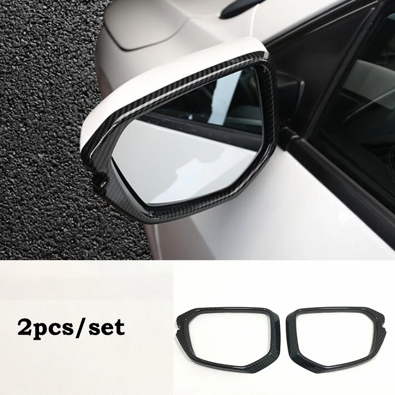 

ABS Carbon fibre Car rearview mirror block rain eyebrow frame Cover Trim Accessories For Honda Civic 10th 2016 2017 2018 2pcs