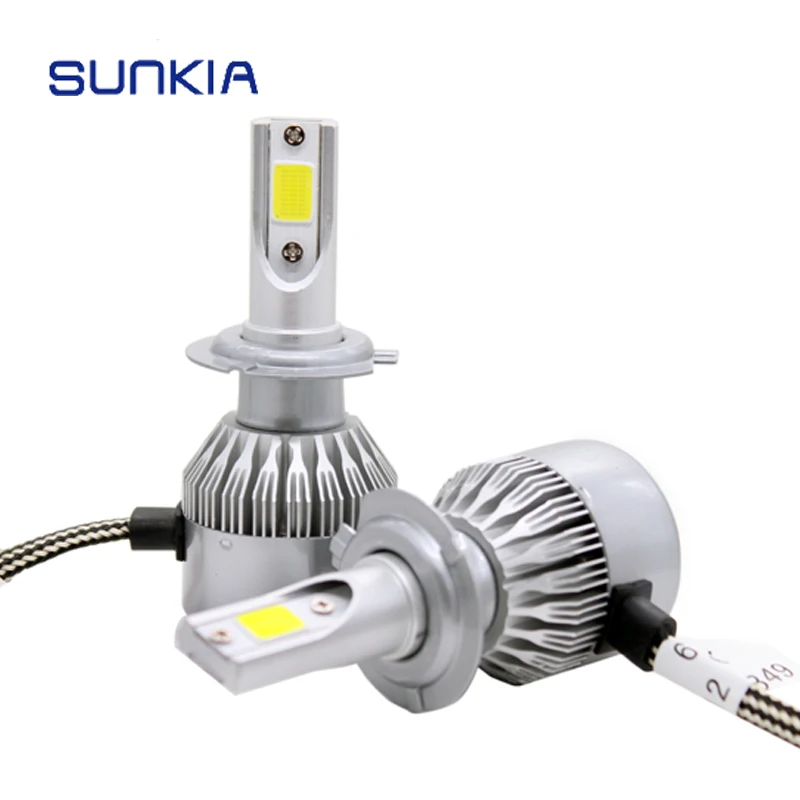 

2Pcs/Set Super Bright COB Car LED Headlight H7 C6 72W 7600LM Car Styling Auto LED Headlamp Pure White 6000K Hot Sale