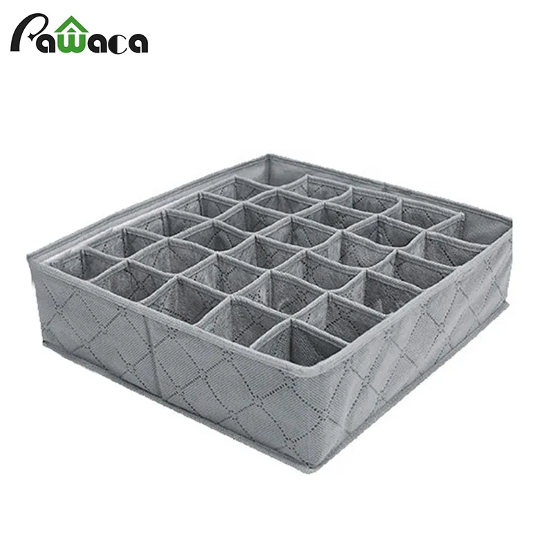 

30 Cell Foldable Underwear Organizer Bamboo Charcoal Underwear Bra Ties Socks Drawer Closet Organizer Dividers Home Storage Box