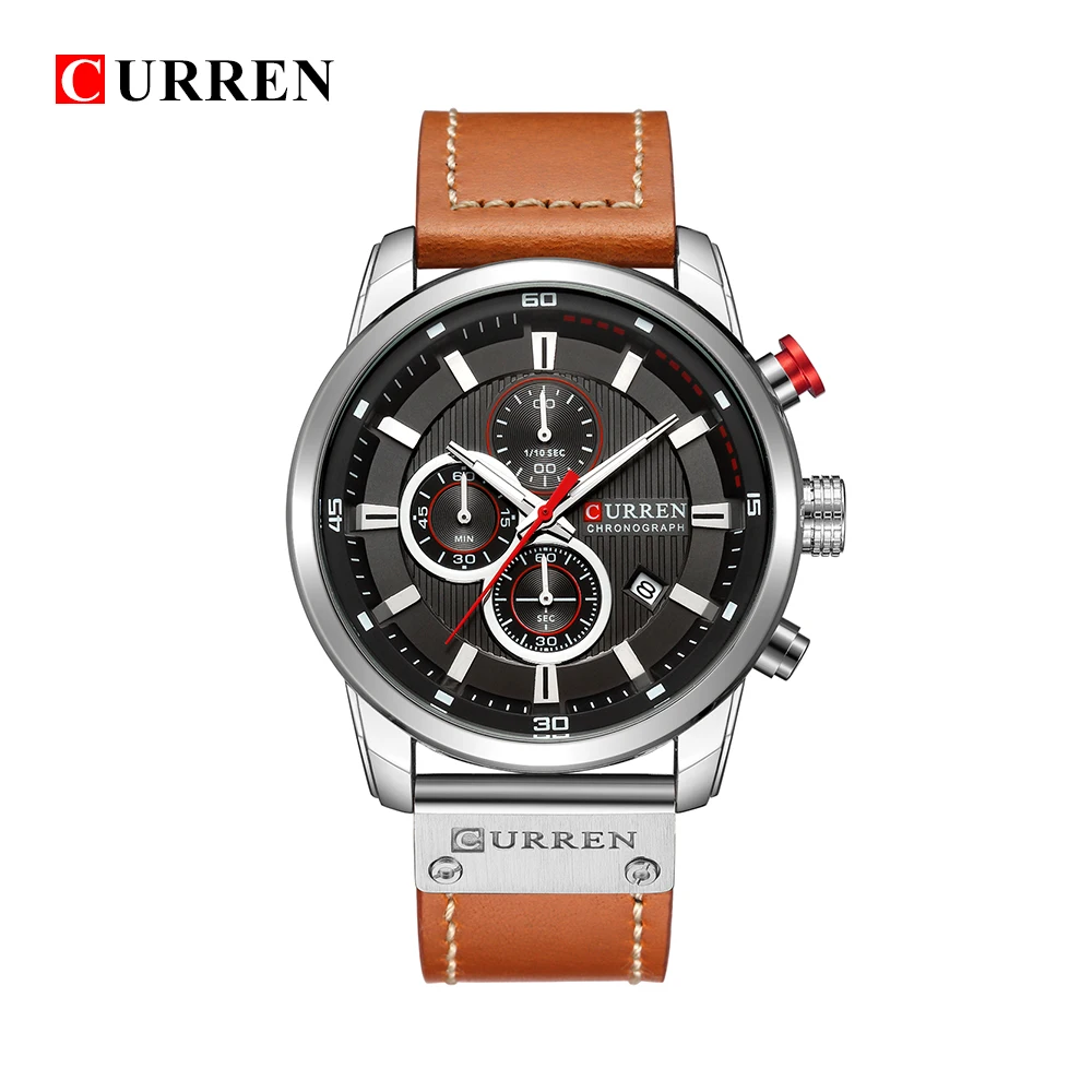 CURREN Top Luxury Brand Men Analog Digital Leather Sports Watches Men's Army Military Watch Man Quartz Clock Relogio Masculino