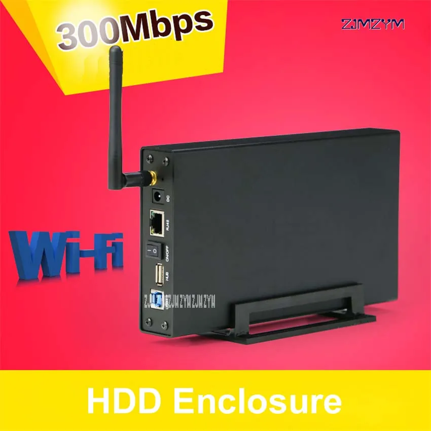 

3pcs/lot wireless hdd usb 3.0 to sata 6TB hdd ssd case with wifi hdd enclosure 3.5 With 300MBPS Transfer rate Wireless Router