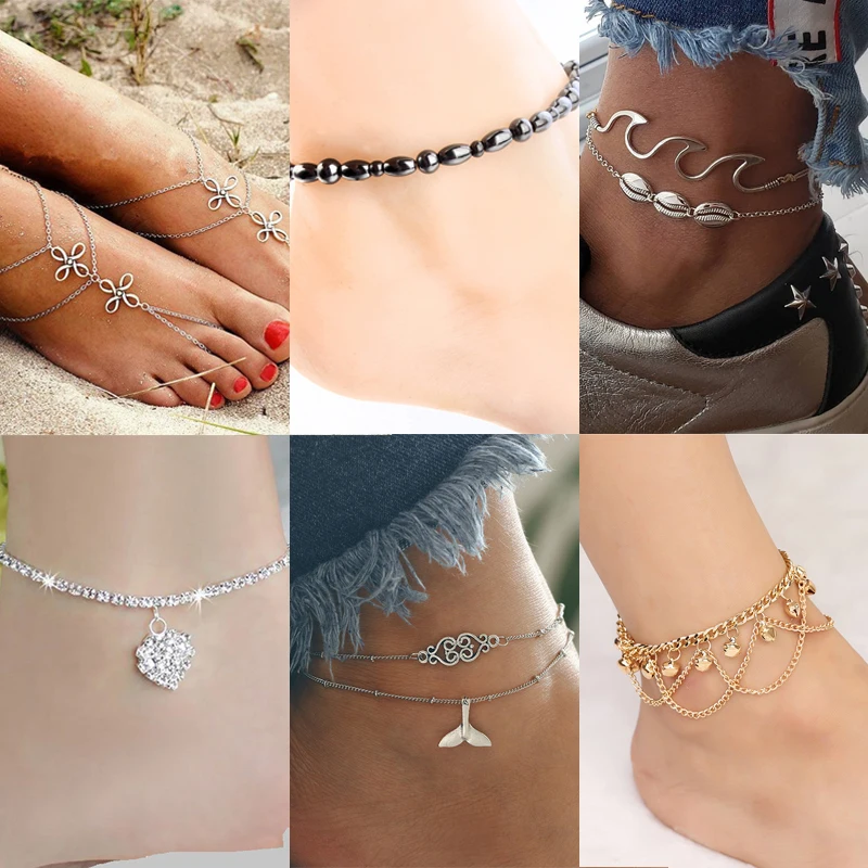 Stainless Steel 2 Color Open Love Heart Charm Bracelet// Anklet with Extender Chain