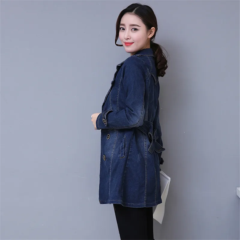 New 2019 Denim Jacket Long Women Double Breasted Jeans Coat Ladies Casual Slim Fit Plus Size M- 5XL Windbreaker Woman YH136 New 2019 Denim Jacket Long Women Double Breasted Jeans Coat Ladies Casual Slim Fit Plus Size M- 5XL Windbreaker Woman YH136