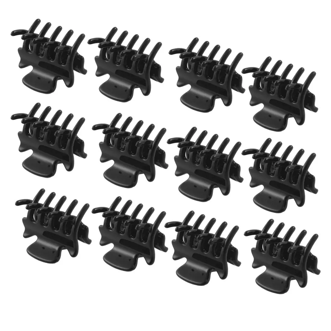 

12 Pcs 2.8 CM Long Black Plastic Mini Hairpin 10 Claws Hair Clip Clamp For Ladies