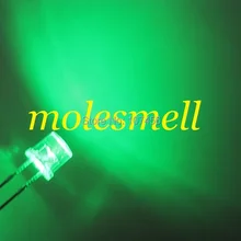 100 шт 5 мм плоский Топ Зеленый светодиод оптом широкий угол 5 мм зеленый светодиод 5 мм светоизлучающий диод