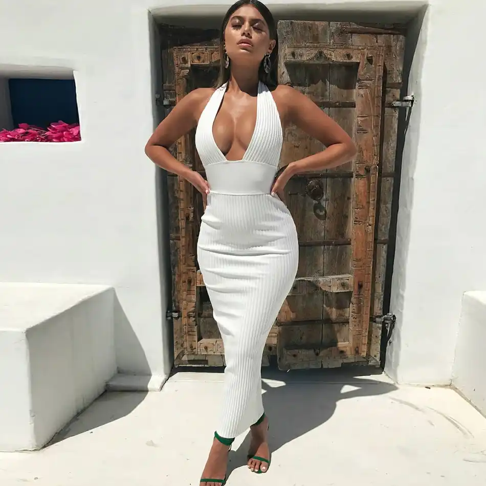 white maxi sheath dress