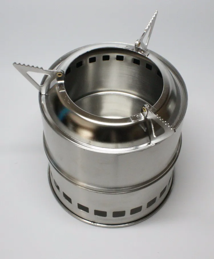 Portátil de Aço Cozinhar ao ar Fogão a Lenha Fogão a Álcool Dobrado Piquenique Camping Fogão Livre Inoxidável Leve Solidificado 13 High Quality Esporte e Lazer