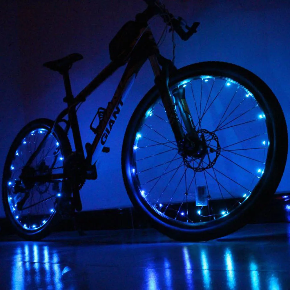 20 LED للماء ملون دراجة أضواء MTB الطريق مصباح عجلة الدراجة الدراجات عجلة إشارة مصباح إطار دراجة