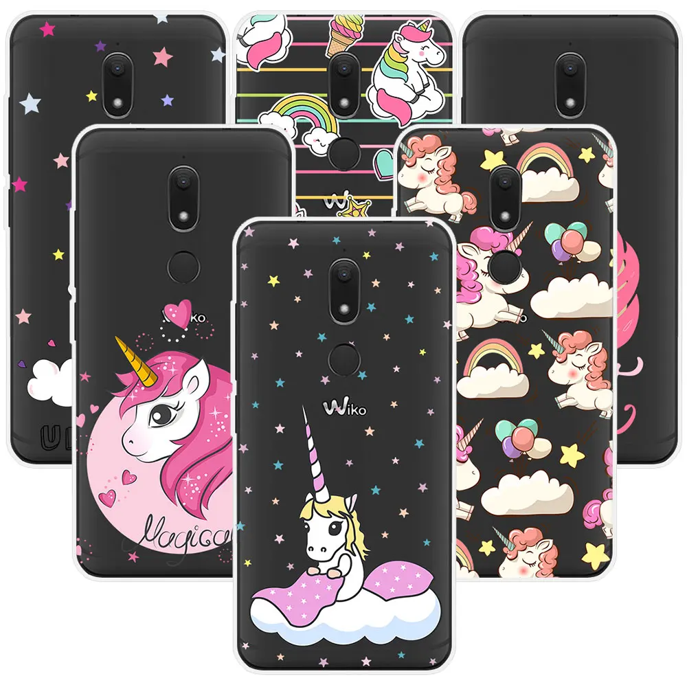 

Unicorn Phone Case For Wiko View Lenny 4 Sunny 2 plus Jerry 2 Tommy 2 View xl prime U pulse lite Wim lite Cute Rainbow Horse