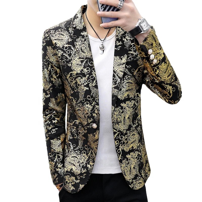 mens suit blazer jacket Slim design gold  men suit jacket Silver S M L XL XXL XXXL mens jackets and coats