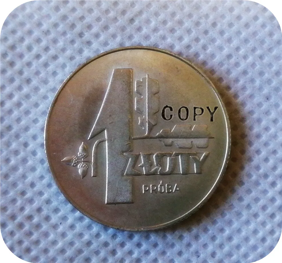 

1958 Poland 1 Zloty (Oak leaves; Trial Strike) Nickel Copy coins Commemorative Coins Art Collection