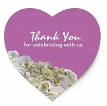 1.5inch Thank You Heart Shape Wedding Favor Label Stickers