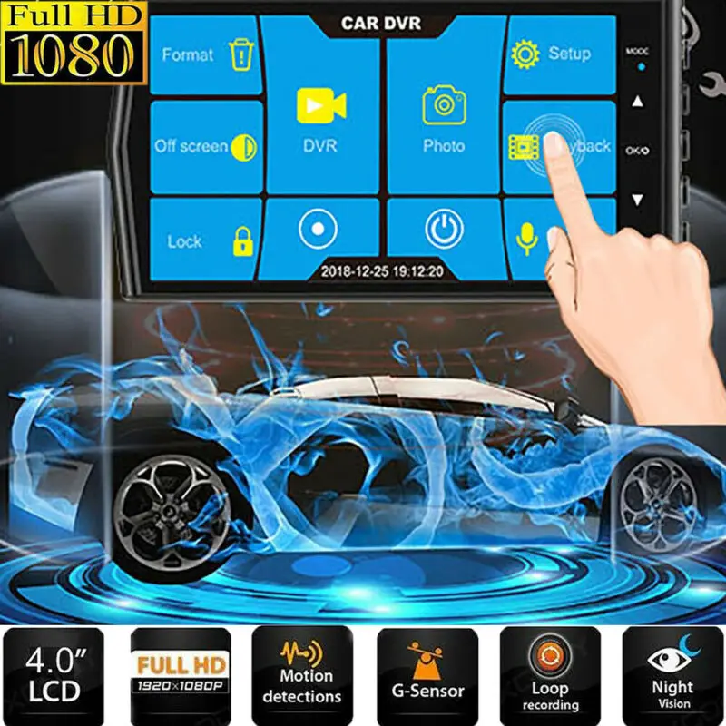 

4"1080HD Touch Screen Car DVR Camera Video Recorder Dash Cam w/ Night Vision NEW