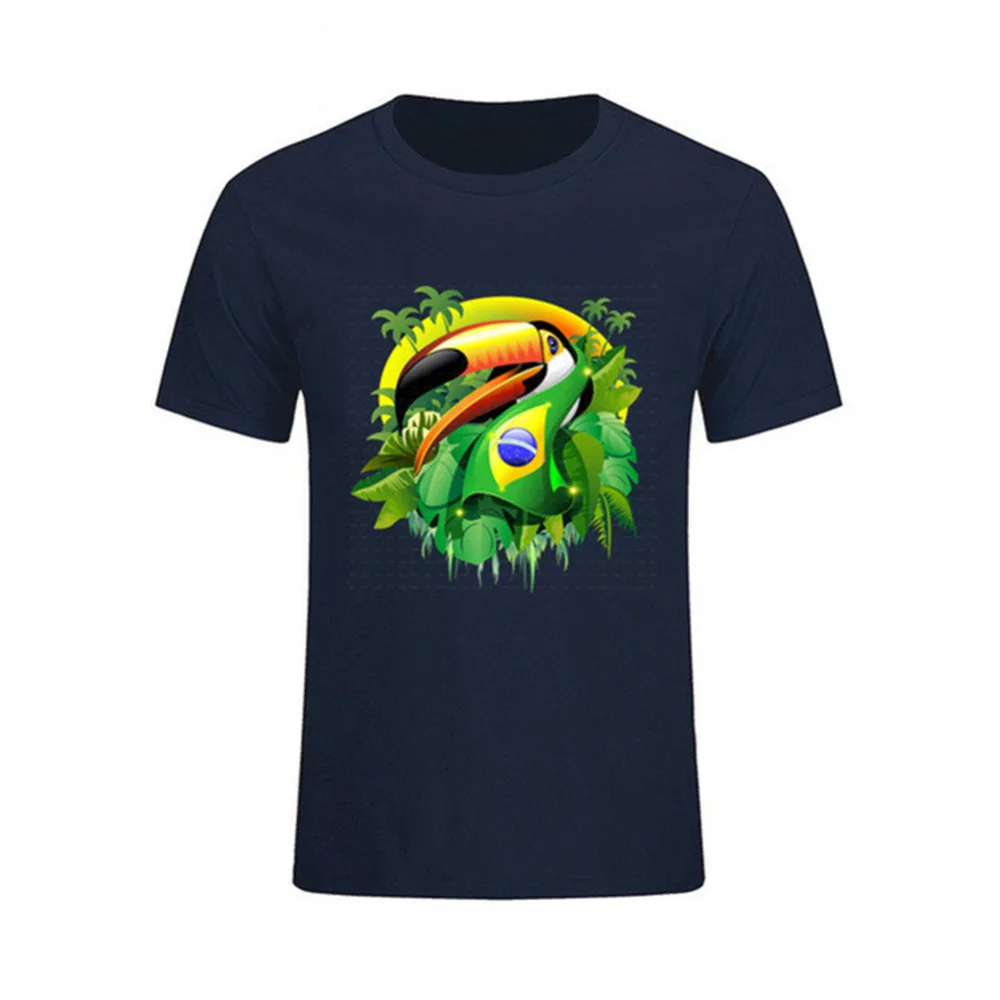 Vestidos Verano 2018 новый дизайн смешной Toco Toucan Бразильский Флаг Футболка Camisa Masculina