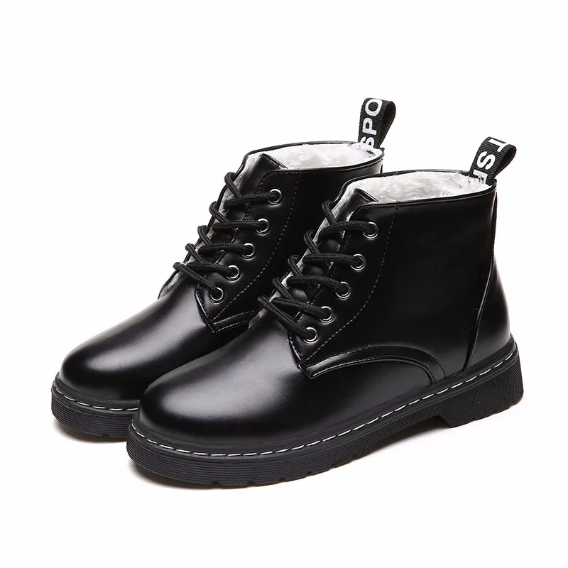 

Fashion Flat Shoes Women Casual Martin Boots Autumn Low-heeled Waterproof Boots Women Version Plus Velvet Warm Ankle Boot