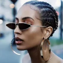 Женские солнцезащитные очки, новинка, двойная Металлическая оправа, Винтажные Солнцезащитные очки, мужские очки, кошачий глаз, треугольные очки, UV400