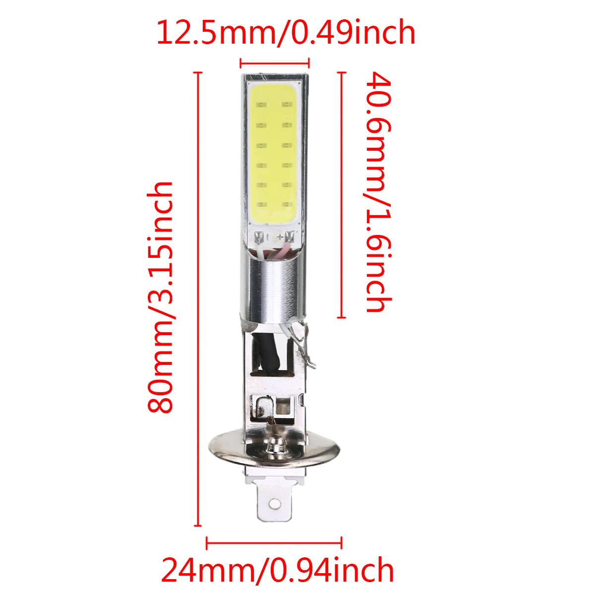 For Car Lighting 2pcs H1 COB LED Car Fog Light Headlight Daytime Running Light Bulb  DC 12V 6000K White Mayitr
