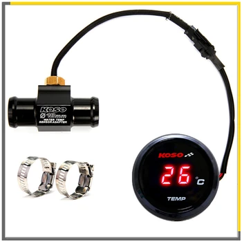 

Motorcycle KOSO Ultra-Thin Round Water Temperature Meter sensor Universal Thermometer Instruments Digital Display Gauge Meter