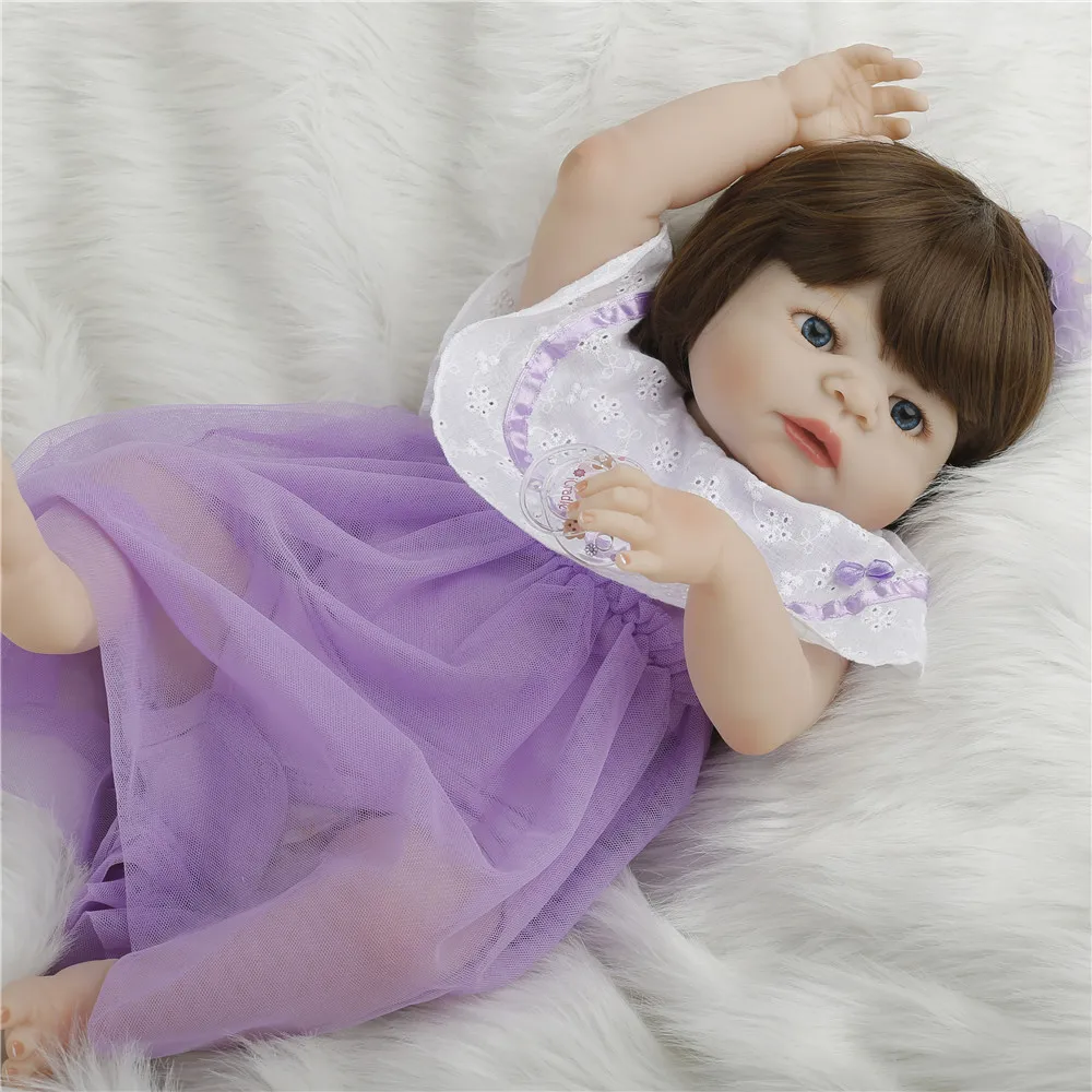 SanyDoll 22 дюймов 57 см полный Силиконовый Reborn Girl Детские игрушки, куклы как живые праздничные подарки для мальчиков и девочек