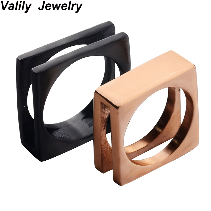 EdgLifU розовое мужское кольцо квадратное Винтажное кольцо Для панка из нержавеющей стали модное байкерское кольцо на палец ювелирное изделие цена