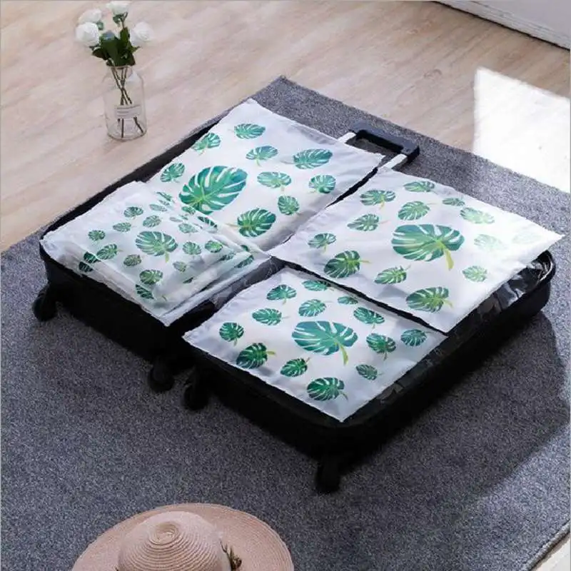 Transparent Travel EVA Material Cosmetic Bag Leaf Waterproof Storage Makeup Bag Portable Large Capacity Make Up Organizer Case