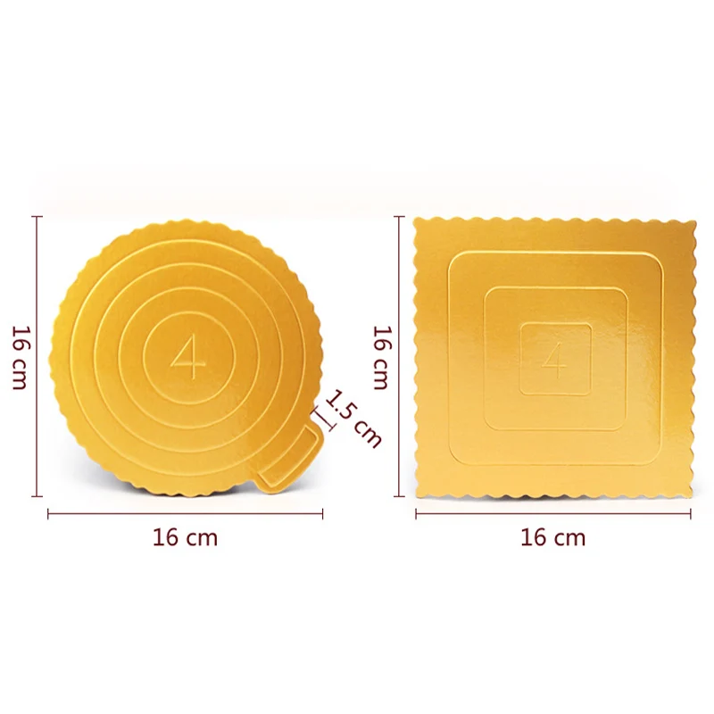 5 шт. 4 дюйма Квадратные доски для торта Золотая бумажная карточка доска для торта бисквита украшение для торта жесткая бумага коврик Инструменты для выпечки